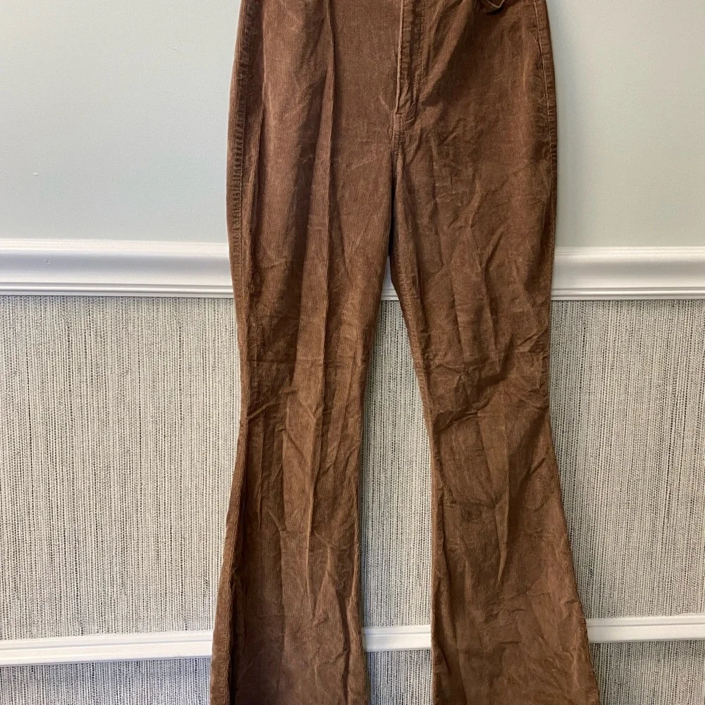 Hollister corduroy flare pants size 5R W27 Ultra High Rise dark brown - Picture 7 of 7